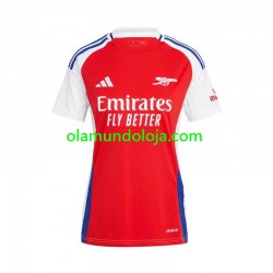 Camisola Arsenal Mulher Equipamento Primeiro 2024-2025 Manga Curta